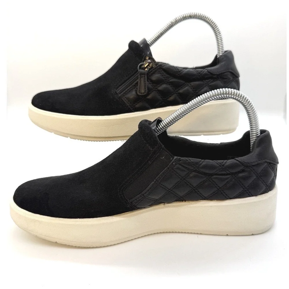 Clarks Collection Quilted Slip-On Sneakers Layton Step Black 9 M